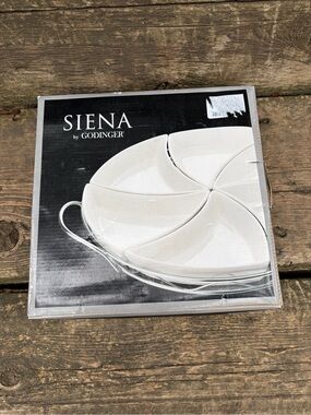 Siena by Godinger White Porcelain 7 Piece Relish Serving Set Sealed